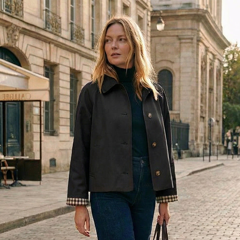 Women's Cropped Single-Breasted Jacket — Breathable, Autumn Layer