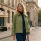 Women's Cropped Single-Breasted Jacket — Breathable, Autumn Layer