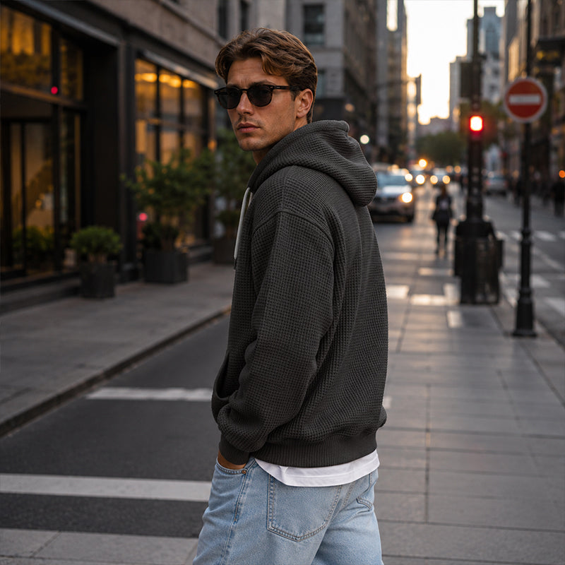❄️ Men's Knit Quarter-Zip Hoodie Sweatshirt | Easy Layering & Everyday Comfort ✨