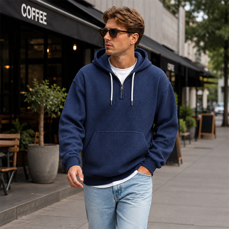 ❄️ Men's Knit Quarter-Zip Hoodie Sweatshirt | Easy Layering & Everyday Comfort ✨