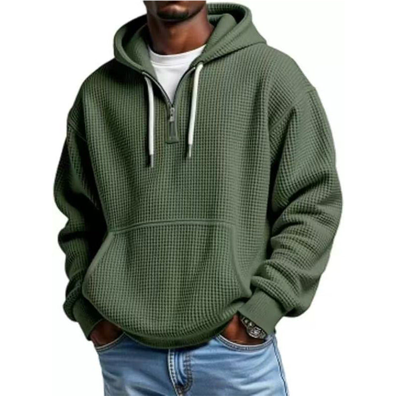 ❄️ Men's Knit Quarter-Zip Hoodie Sweatshirt | Easy Layering & Everyday Comfort ✨