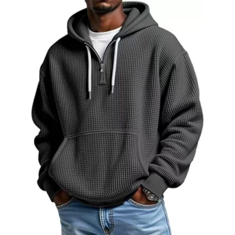 ❄️ Men's Knit Quarter-Zip Hoodie Sweatshirt | Easy Layering & Everyday Comfort ✨