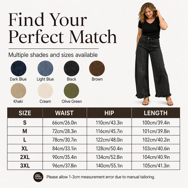 👖 Women's Ruffle-Hem Relaxed-Fit Jeans | Flattering Shape & Easy Everyday Style ✨