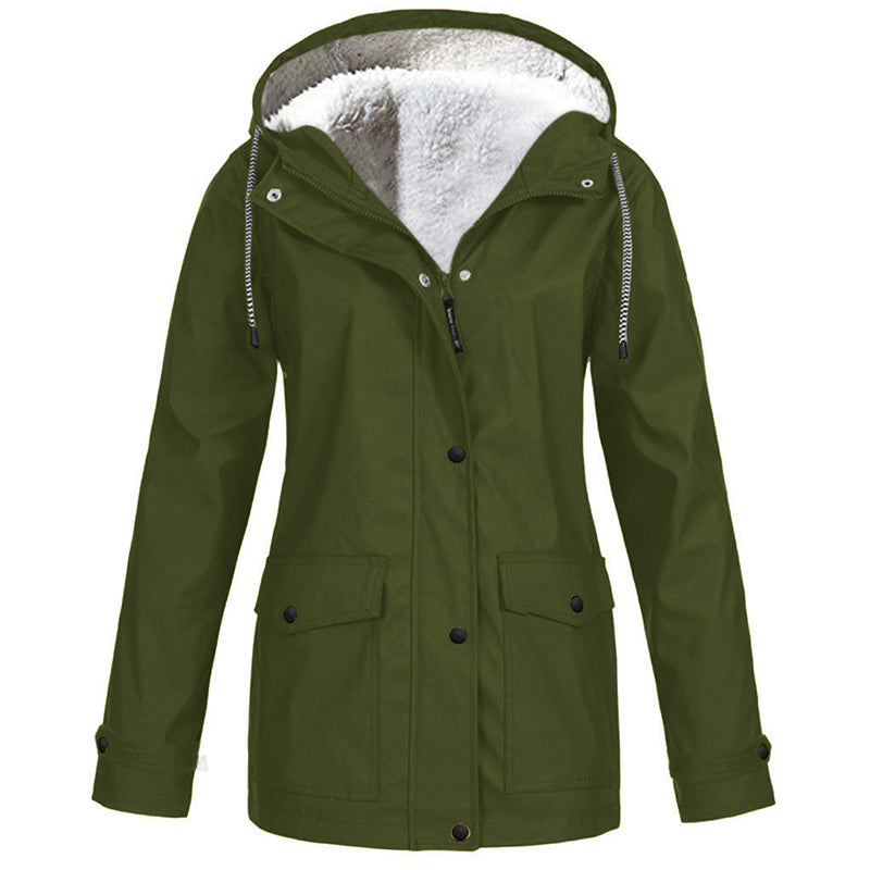 Women's Hooded Jacket — Plush-Lined, Windproof 🧥