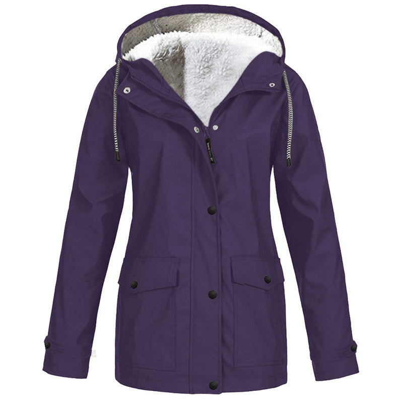 Women's Hooded Jacket — Plush-Lined, Windproof 🧥