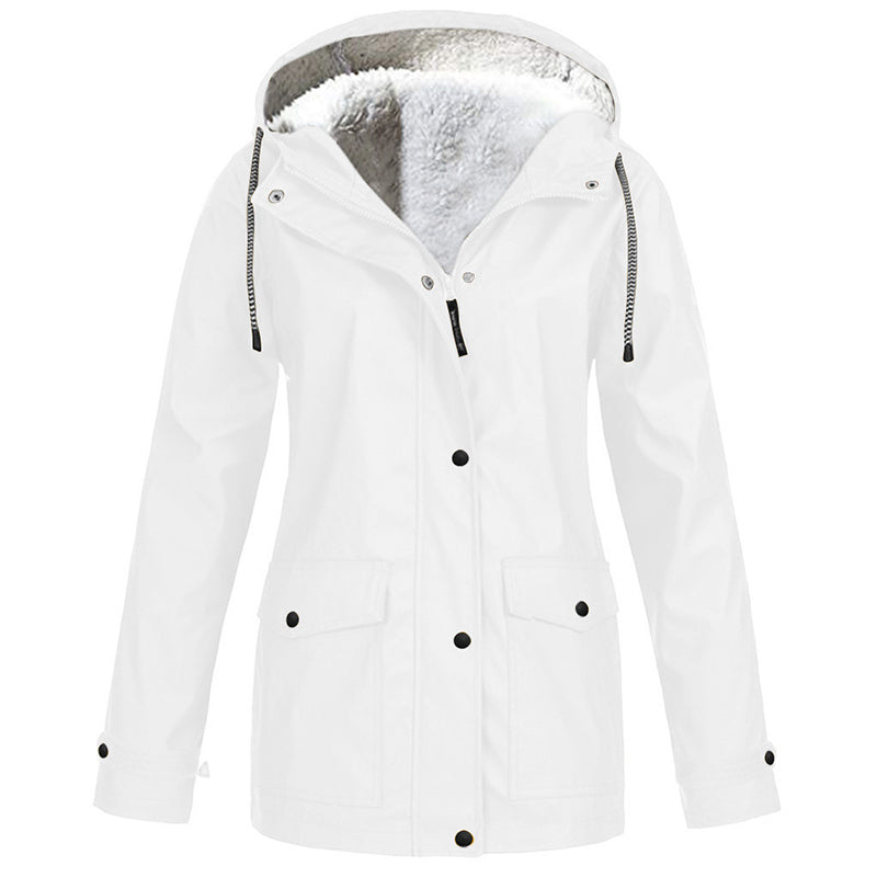 Women's Hooded Jacket — Plush-Lined, Windproof 🧥