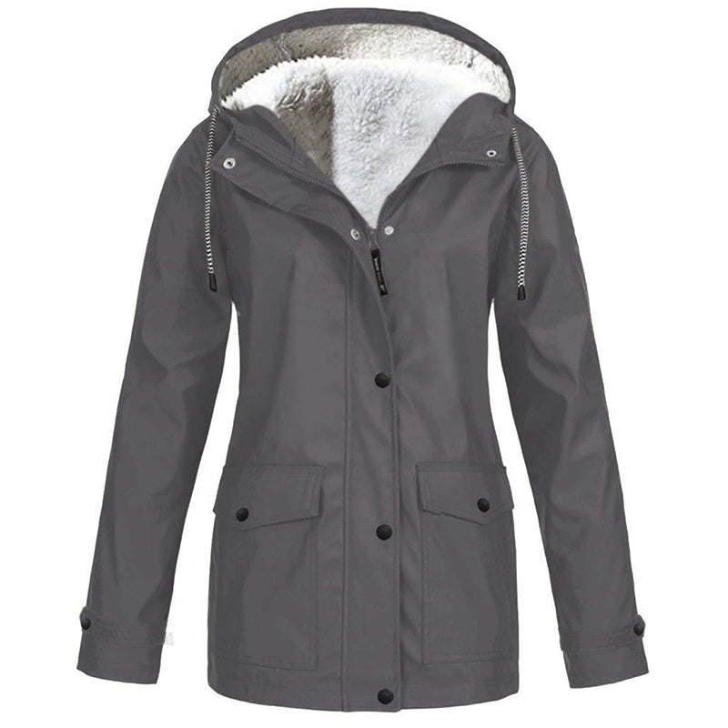 Women's Hooded Jacket — Plush-Lined, Windproof 🧥