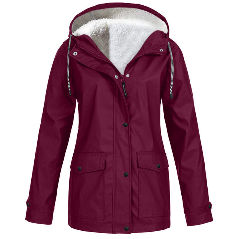 Women's Hooded Jacket — Plush-Lined, Windproof 🧥