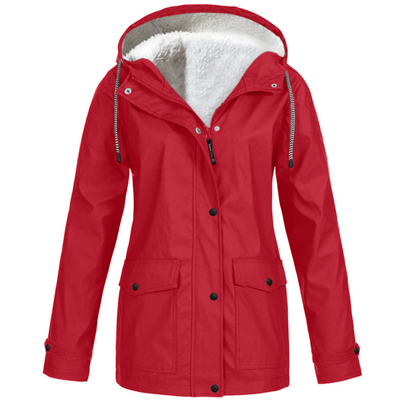 Women's Hooded Jacket — Plush-Lined, Windproof 🧥