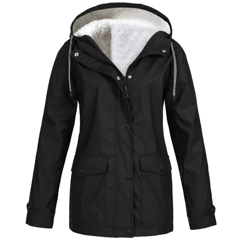 Women's Hooded Jacket — Plush-Lined, Windproof 🧥