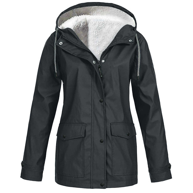 Women's Hooded Jacket — Plush-Lined, Windproof 🧥