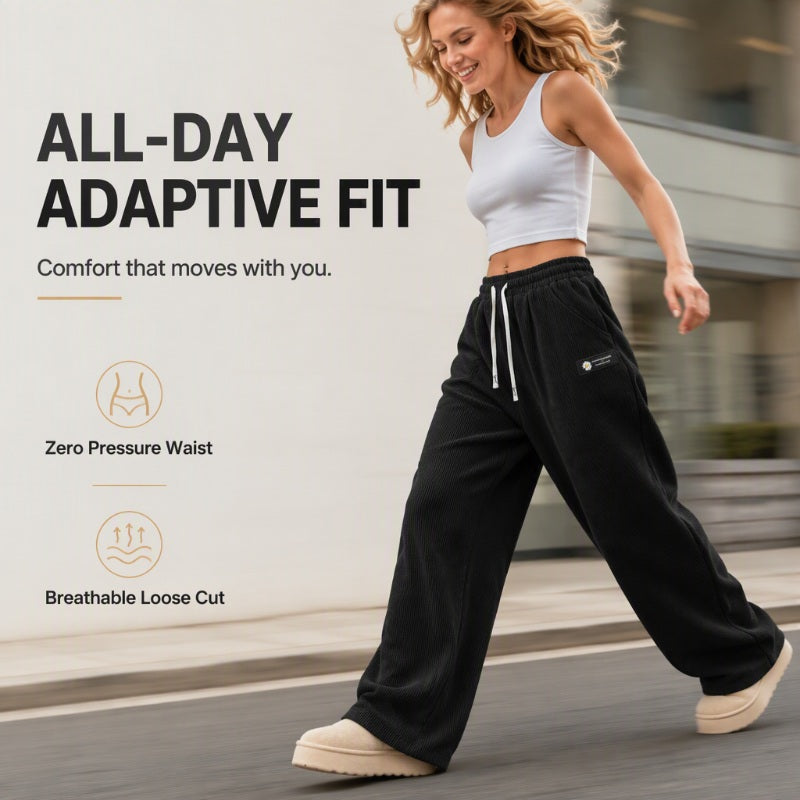 👖 Women's Corduroy High-Waisted Wide-Leg Pants | Retro Texture & Flattering Fit – Effortless Autumn Style ✨