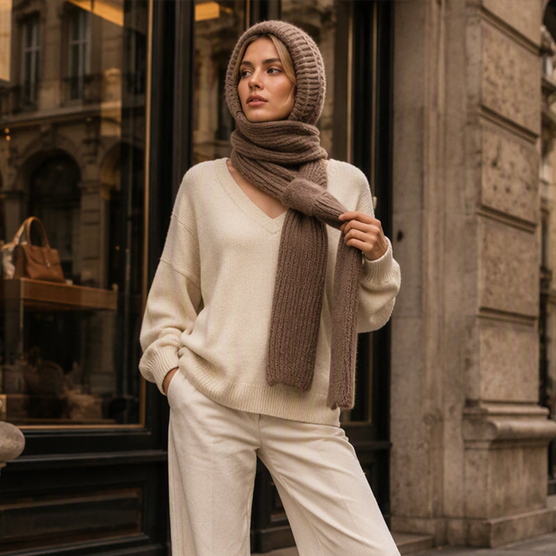 🌨️🧣 Hooded Scarf | Hat, Hood & Neck Warmer in One – 3-in-1 Warmth for Cold Days ✨