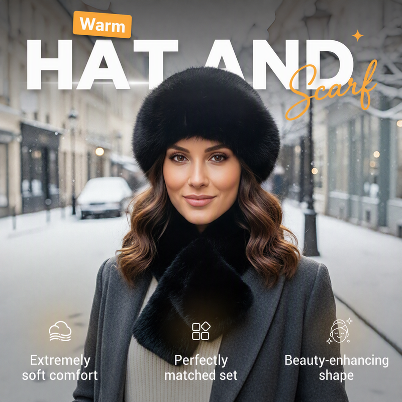 Heat Lock & Full Head-to-Neck Coverage — Winter Plush Scarf & Hat Set 🧣❄️