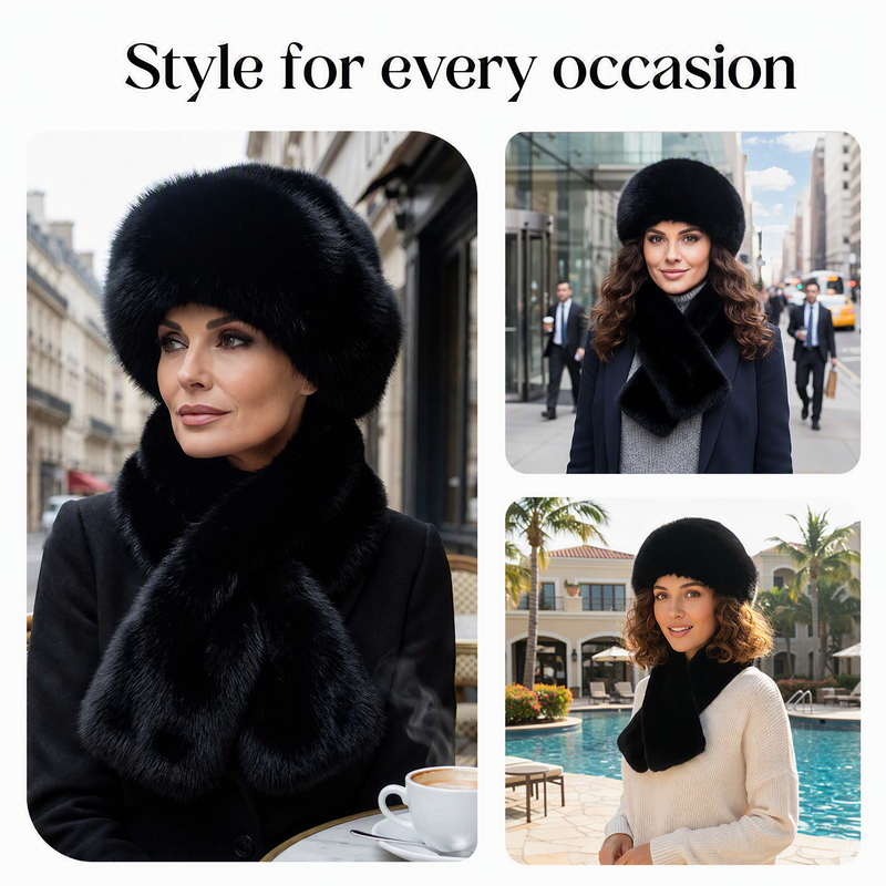Heat Lock & Full Head-to-Neck Coverage — Winter Plush Scarf & Hat Set 🧣❄️