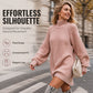 Women's Knit Sweater Dress — Cosy High Neck, Flattering Drape 👗