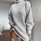 Women's Knit Sweater Dress — Cosy High Neck, Flattering Drape 👗