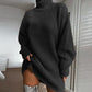 Women's Knit Sweater Dress — Cosy High Neck, Flattering Drape 👗