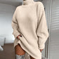 Women's Knit Sweater Dress — Cosy High Neck, Flattering Drape 👗