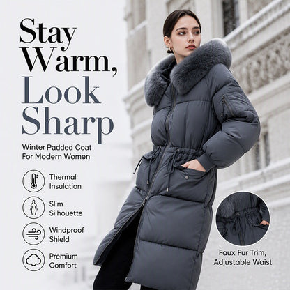 ❄️ Mid-Length Padded Coat for Women — Cosy Without the Bulk