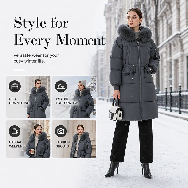 ❄️ Mid-Length Padded Coat for Women — Cosy Without the Bulk