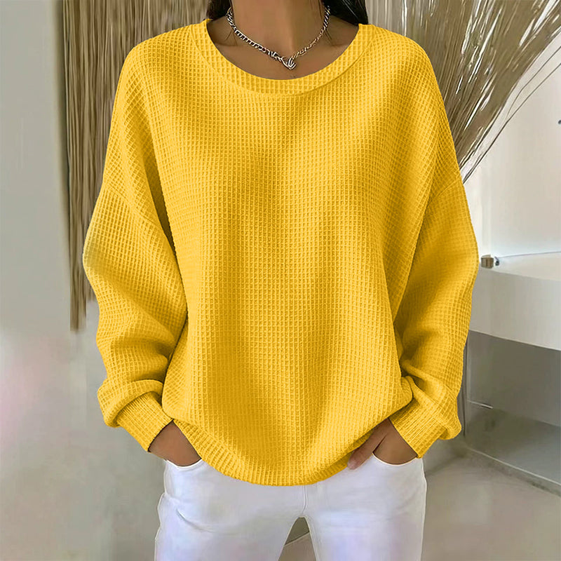 Meet Your New Favourite: Women’s Waffle-Knit Loose-Fit Sweatshirt 🧇👚