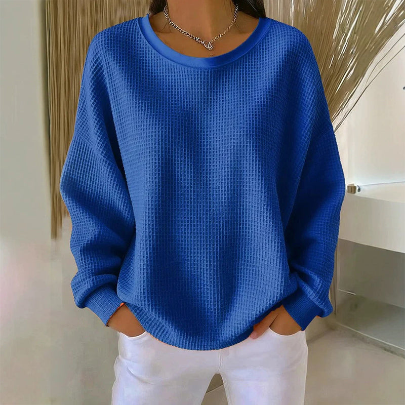 Meet Your New Favourite: Women’s Waffle-Knit Loose-Fit Sweatshirt 🧇👚