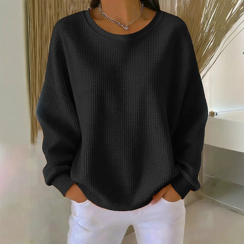 Meet Your New Favourite: Women’s Waffle-Knit Loose-Fit Sweatshirt 🧇👚