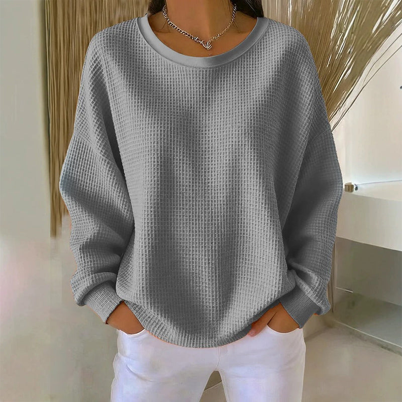 Meet Your New Favourite: Women’s Waffle-Knit Loose-Fit Sweatshirt 🧇👚