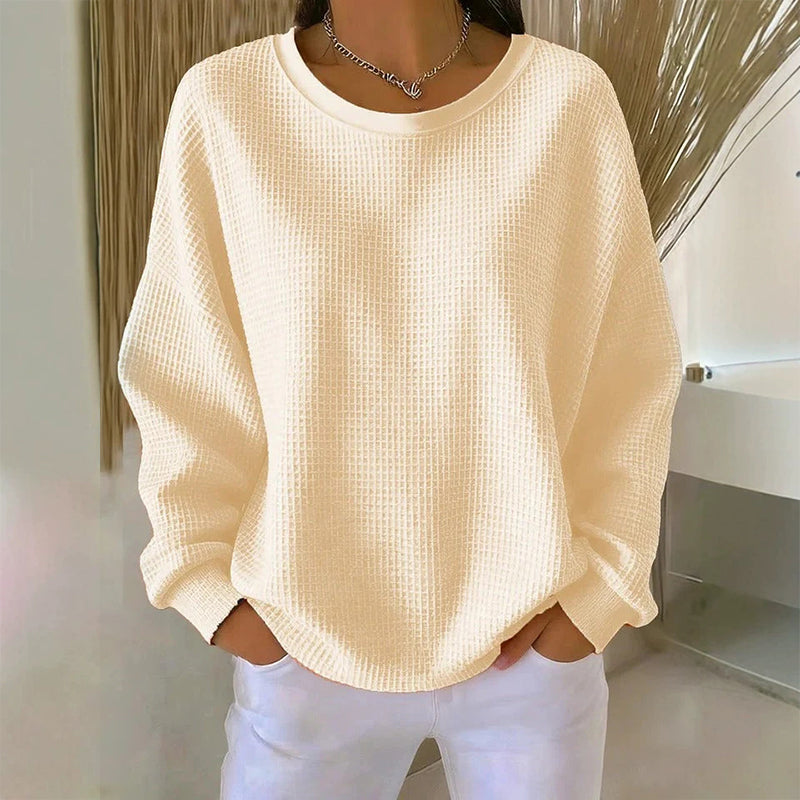 Meet Your New Favourite: Women’s Waffle-Knit Loose-Fit Sweatshirt 🧇👚