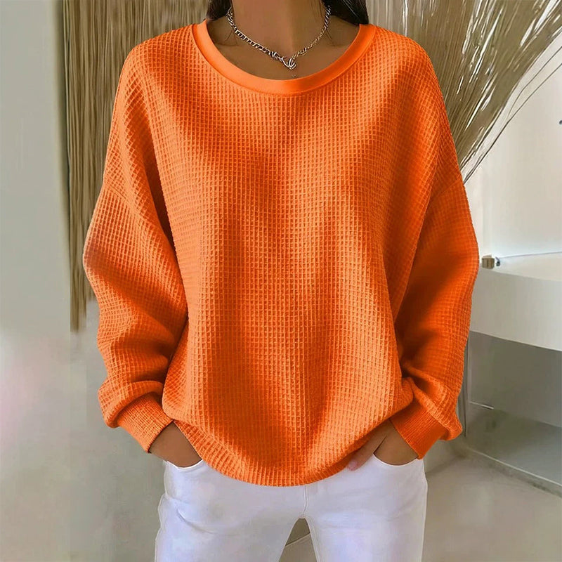Meet Your New Favourite: Women’s Waffle-Knit Loose-Fit Sweatshirt 🧇👚