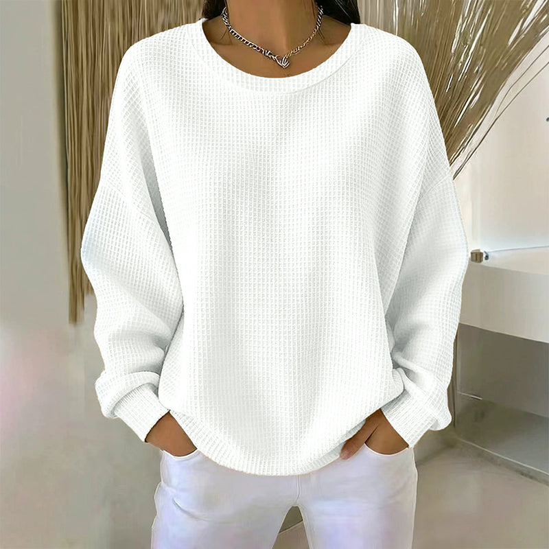Meet Your New Favourite: Women’s Waffle-Knit Loose-Fit Sweatshirt 🧇👚