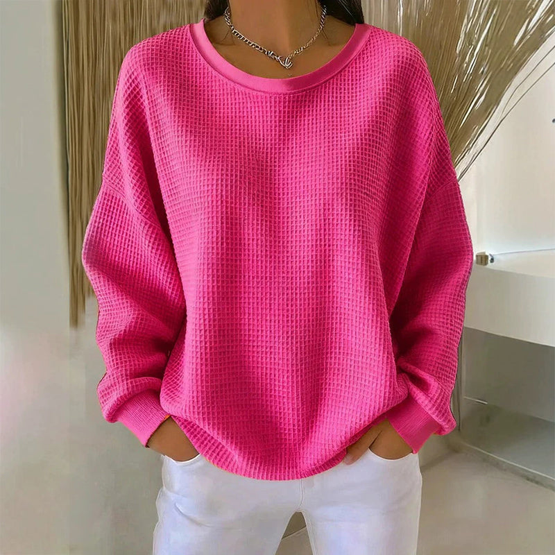 Meet Your New Favourite: Women’s Waffle-Knit Loose-Fit Sweatshirt 🧇👚