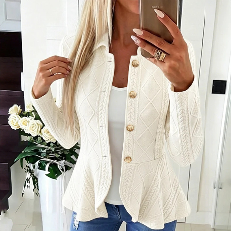 🔥 Elegant Ruffled Peplum — Women’s Blazer 💖✨