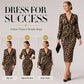 Lace V-Neck & Curve-Flattering Ruched Fit — Women’s Leopard Midi Dress 🐆👗