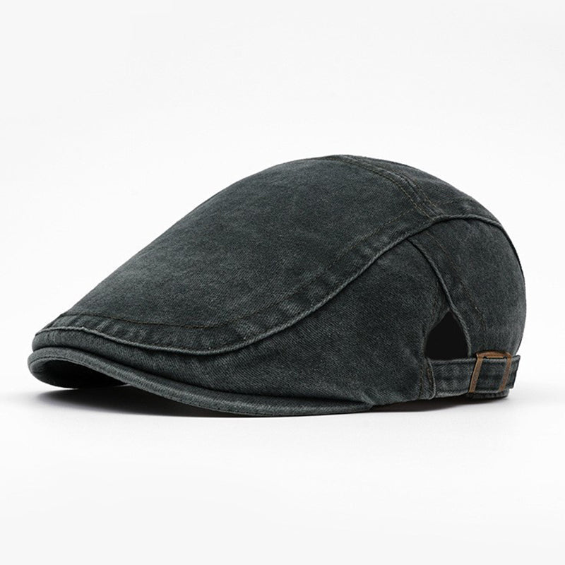 🧢 Unisex Vintage Flat Cap — Distressed Finish, One Size