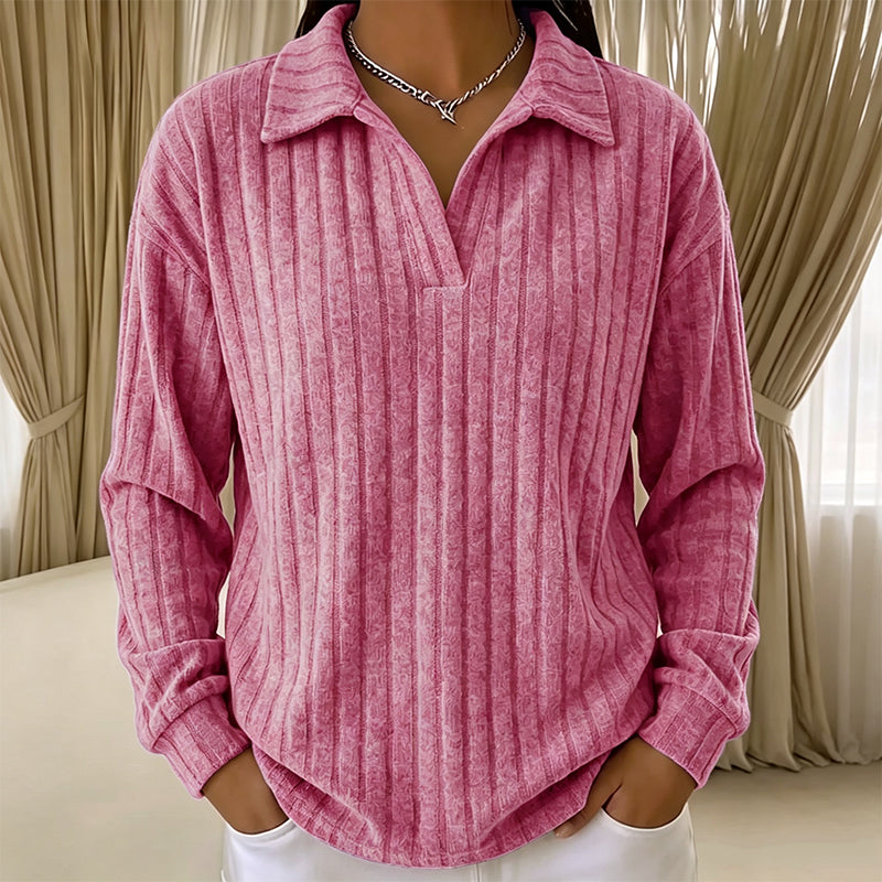 Loose Fit & Stretchy for All Body Types — Women’s V-Neck Ribbed Knit Sweater 🧶✨