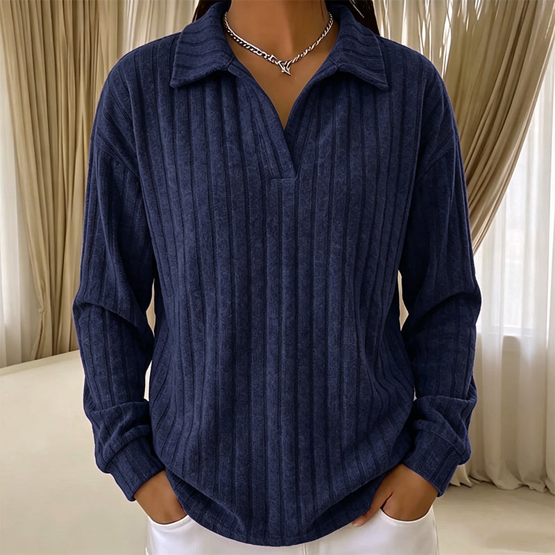 Loose Fit & Stretchy for All Body Types — Women’s V-Neck Ribbed Knit Sweater 🧶✨