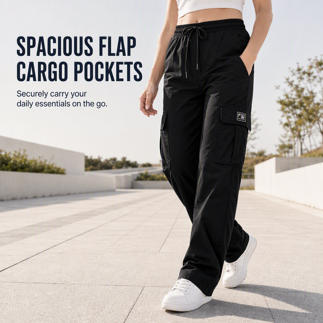 👖 Women's Relaxed Fit Straight-Leg Cargo Trousers | Casual Comfort & Everyday Utility ✨