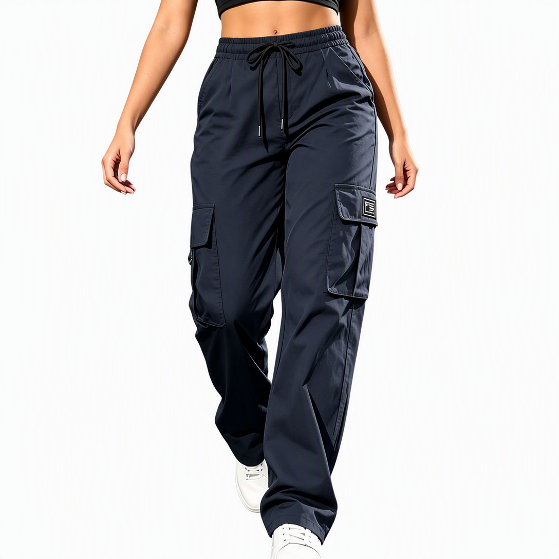 👖 Women's Relaxed Fit Straight-Leg Cargo Trousers | Casual Comfort & Everyday Utility ✨