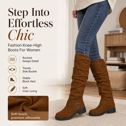 Slouchy Knee-High with Belt Buckle — Women’s Boots 👢✨