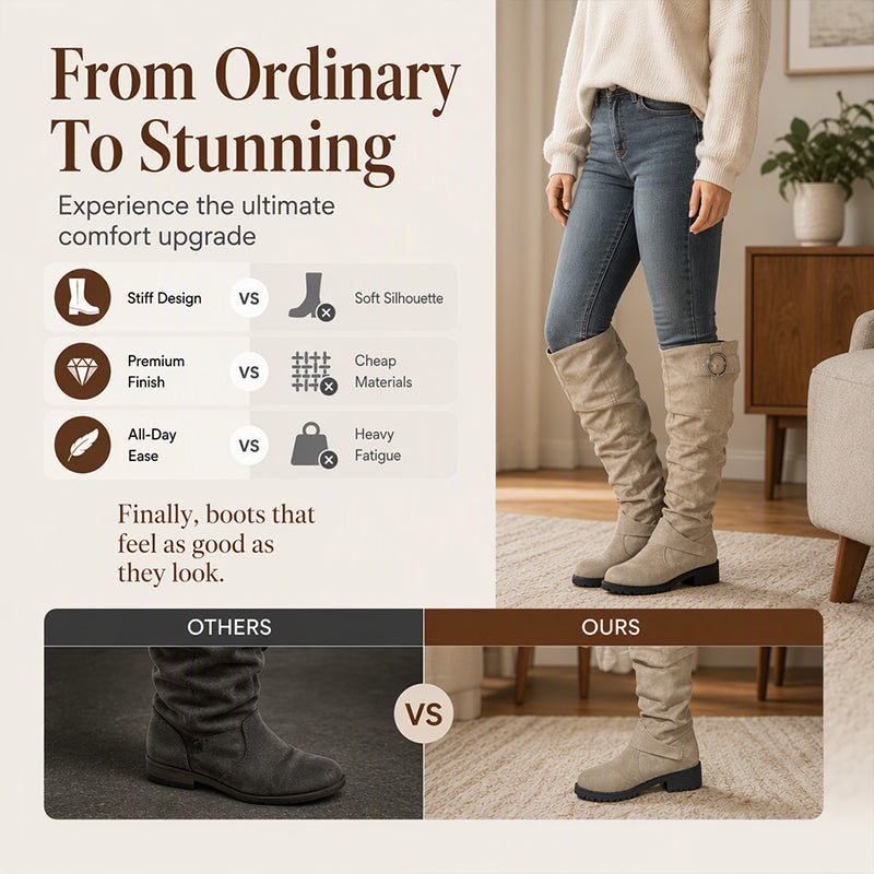 Slouchy Knee-High with Belt Buckle — Women’s Boots 👢✨