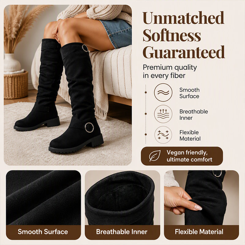 Slouchy Knee-High with Belt Buckle — Women’s Boots 👢✨