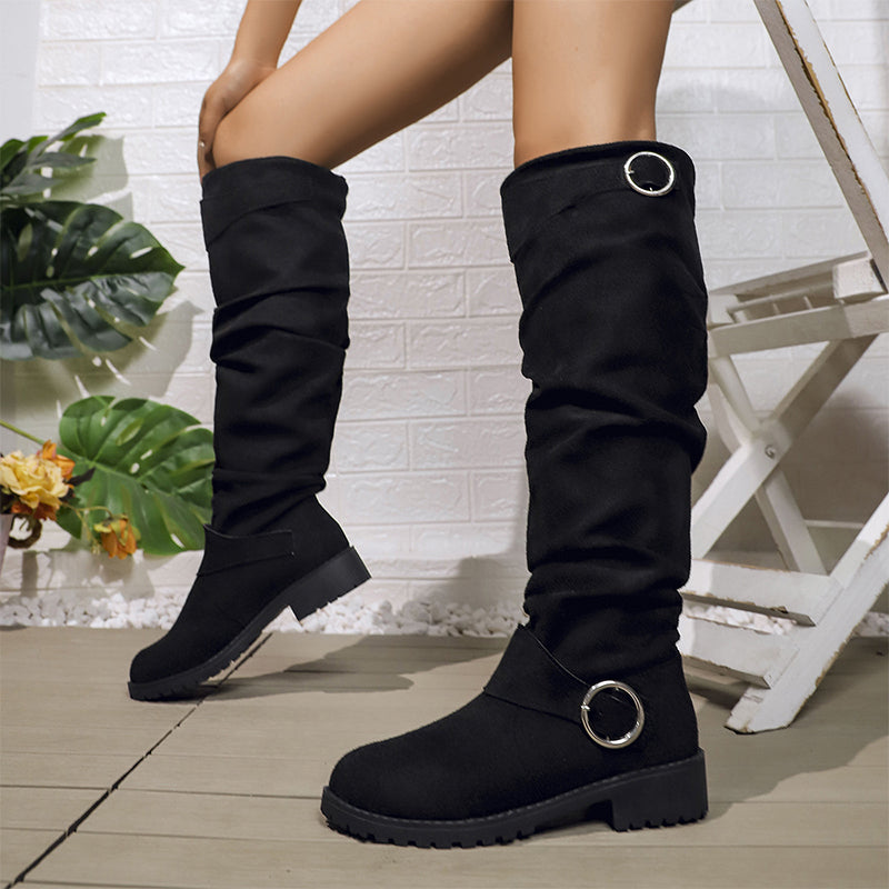 Slouchy Knee-High with Belt Buckle — Women’s Boots 👢✨