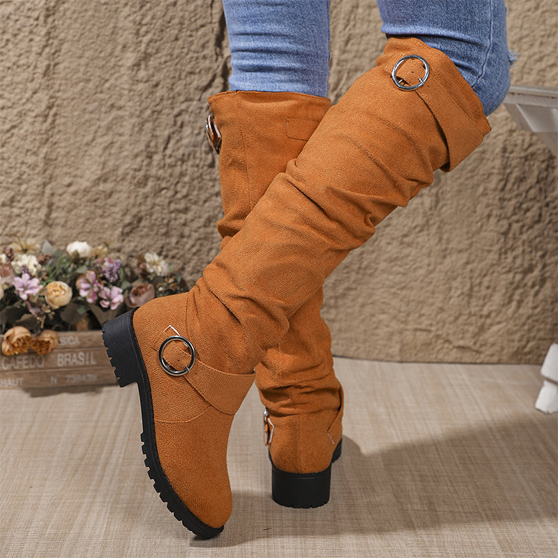 Slouchy Knee-High with Belt Buckle — Women’s Boots 👢✨