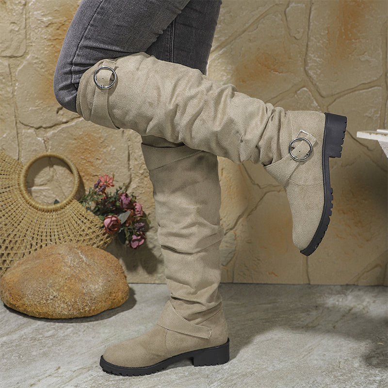 Slouchy Knee-High with Belt Buckle — Women’s Boots 👢✨