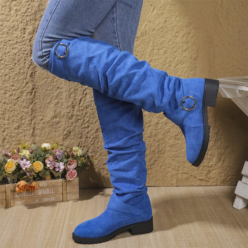 Slouchy Knee-High with Belt Buckle — Women’s Boots 👢✨