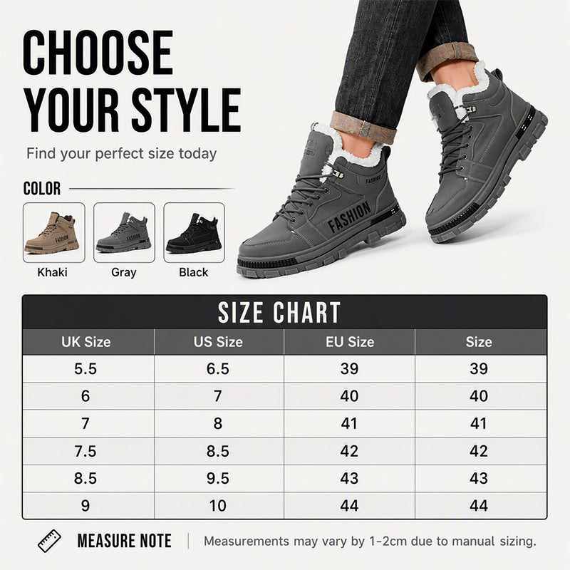 Men's Martin Boots — Non-Slip, Warm-Lined 🥾