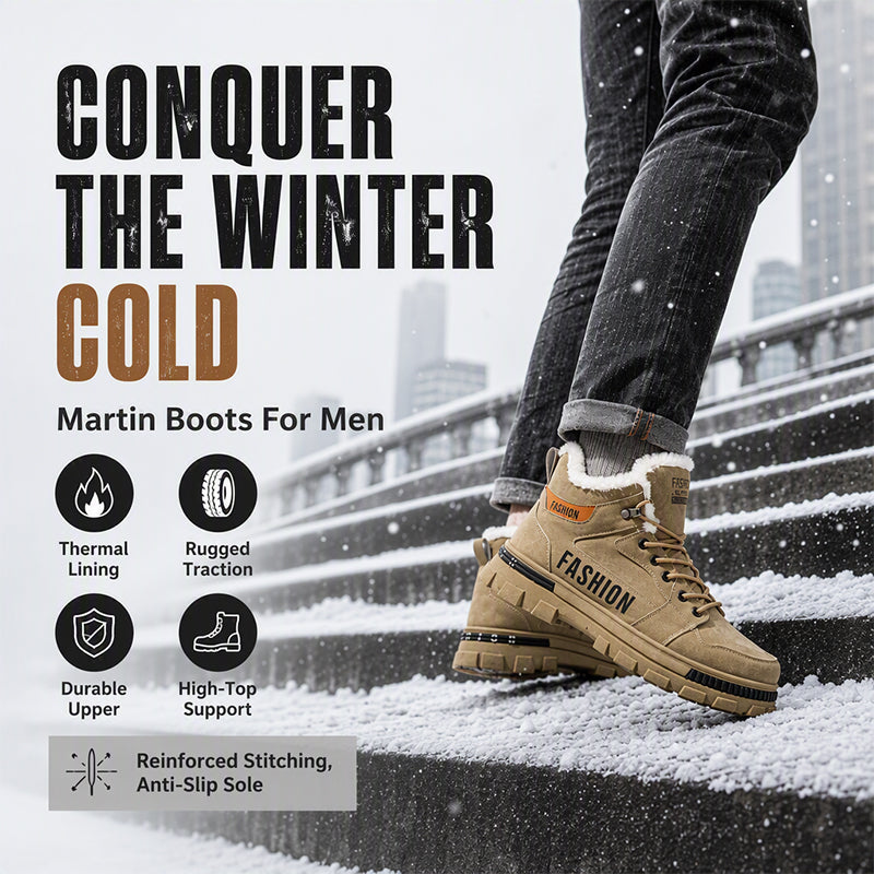 Men's Martin Boots — Non-Slip, Warm-Lined 🥾