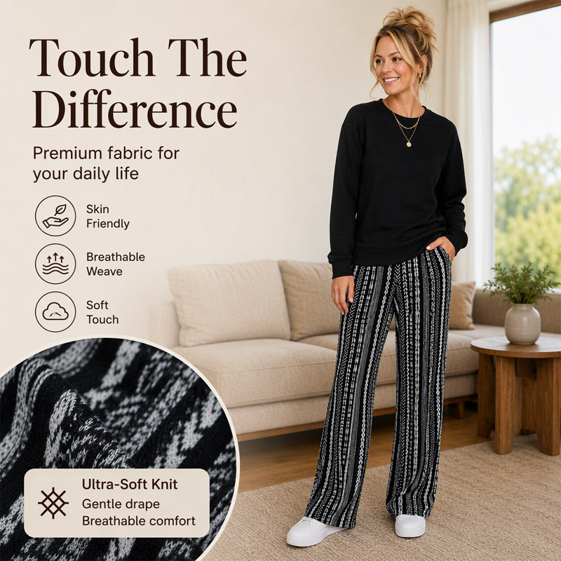 Casual & Printed — Women’s Crewneck Top & Pants Set 🍂💖
